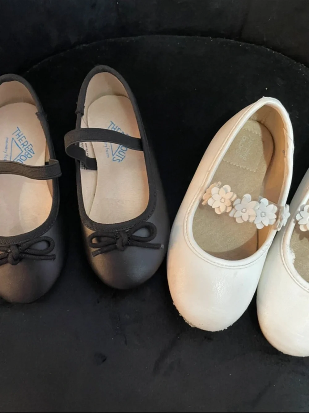 Kids Mary Jane Shoes - Black and Cream